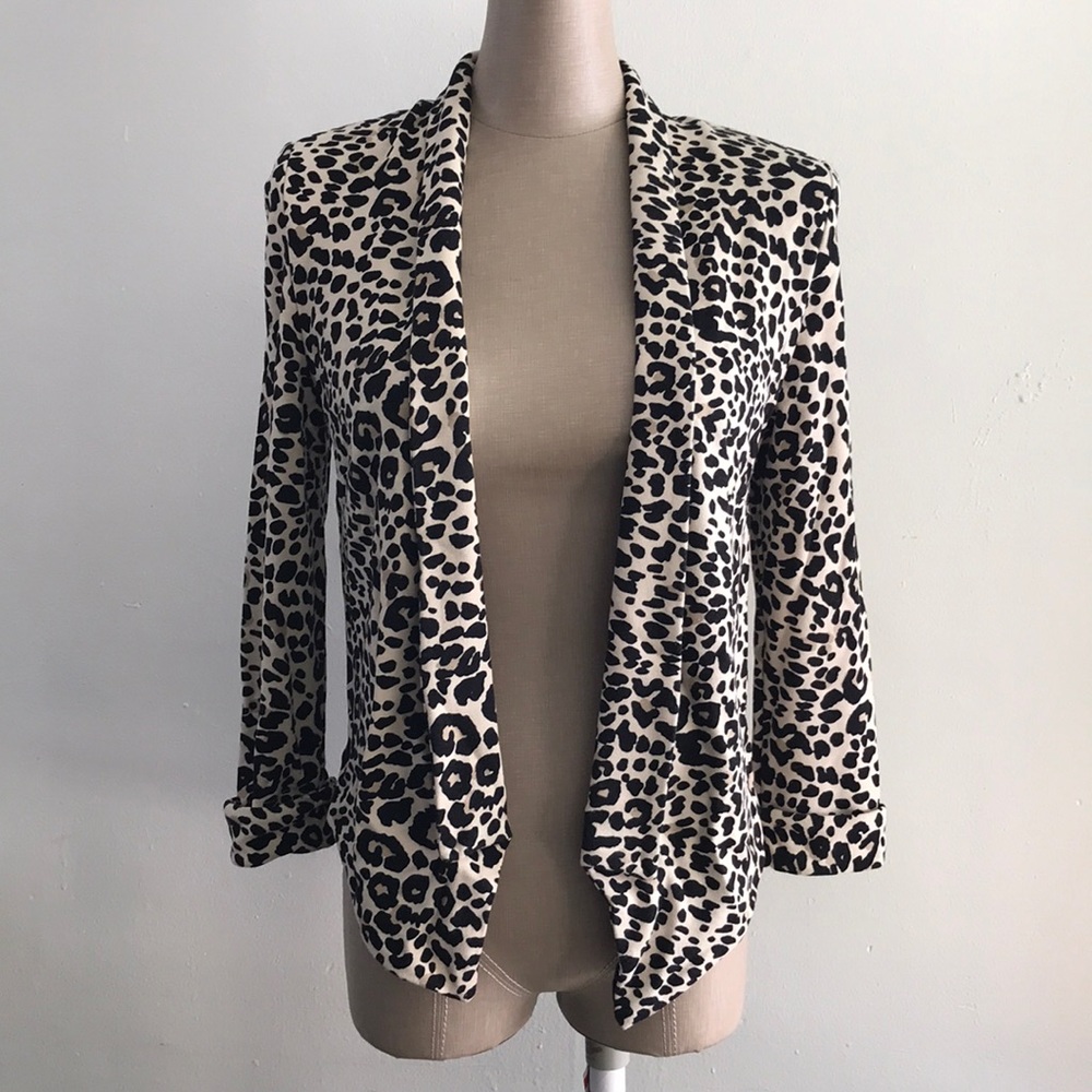 H&M Leopard Print asymmetrical Cardigan